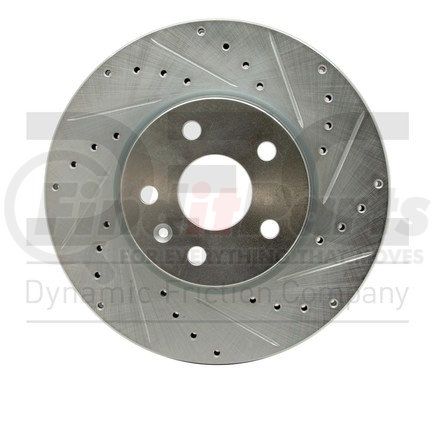 Dynamic Friction Company 631-75016R Brake Rotor - Drilled and Slotted - Silver