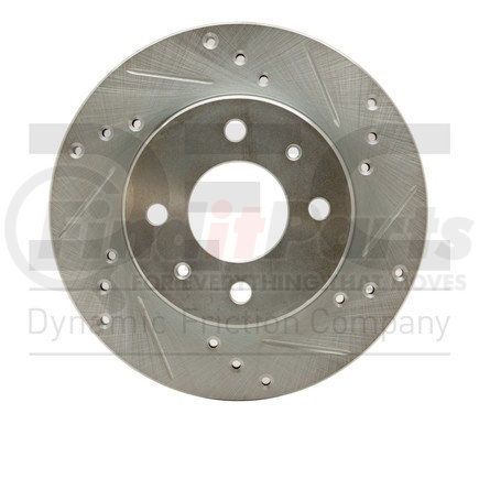 Dynamic Friction Company 631-67024R Brake Rotor - Drilled and Slotted - Silver