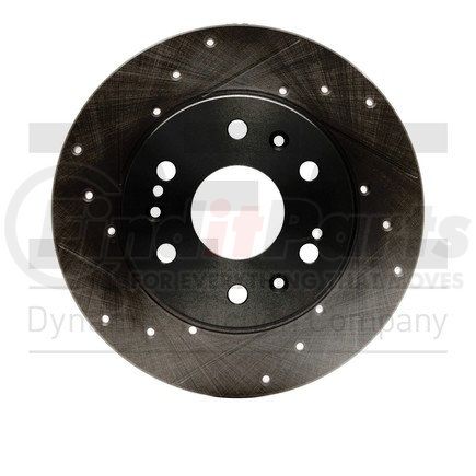 Dynamic Friction Company 633-48050L Brake Rotor - Drilled and Slotted - Black