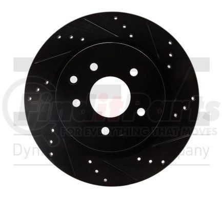 Dynamic Friction Company 633-67055R Brake Rotor - Drilled and Slotted - Black