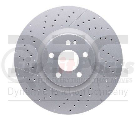 Dynamic Friction Company 634-63151 GEOSPEC Coated Rotor - Drilled and Slotted