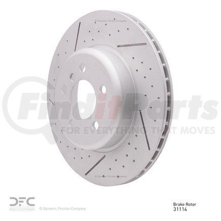 Dynamic Friction Company 640-31114 Disc Brake Rotor - Dimpled and Slotted