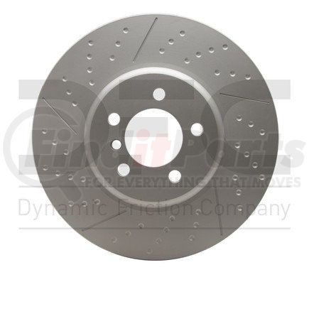 Dynamic Friction Company 644-31112 GEOSPEC Coated Rotor - Dimpled and Slotted