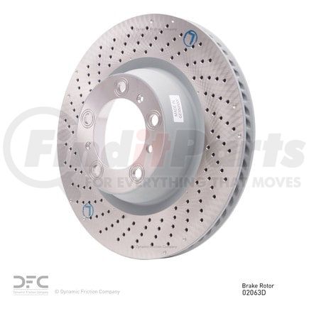 Dynamic Friction Company 920-02063D Hi-Carbon Alloy Rotor - Drilled