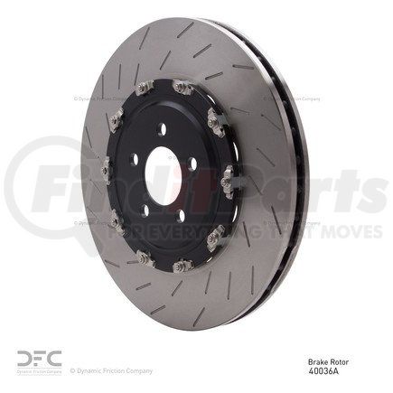 Dynamic Friction Company 910-40036A Hi-Carbon Alloy Rotor - Slotted - Aluminum Hat