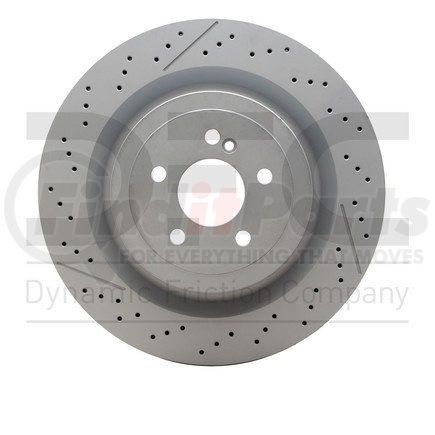 Dynamic Friction Company 930-63104 DFC Hi-Carbon Alloy GEOMET Coated Rotor - Drilled and Slotted