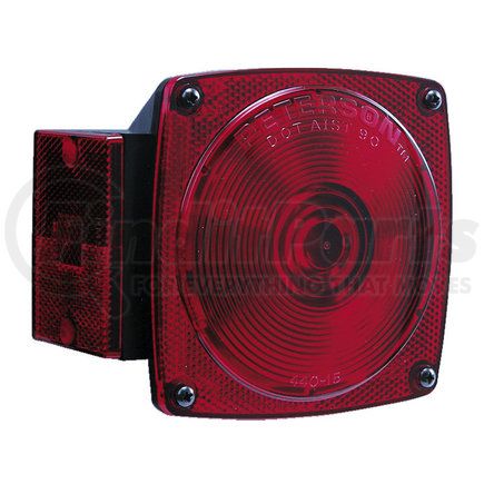 Peterson Lighting M440 4.5" x 4.75" Incandescent Thin Line Combination Light, Red Lens, without License Light, Bulk Pack