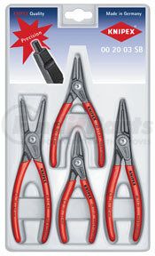 Knipex 0020-03SB 4 Piece Precision  Internal & External  Snap Ring Pliers Set
