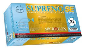Microflex SU690M Supreno® SE Powder-Free Nitrile Examination Gloves, Blue, Medium