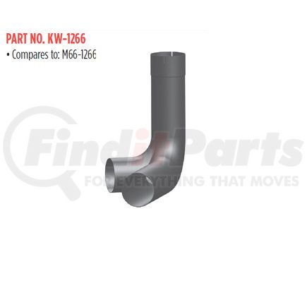 Grand Rock KW-1266 5" Aluminized Steel 2-Bend Exhaust Y-Pipe (OD/ID/ID) For Kenworth