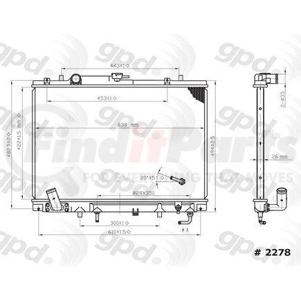 Global Parts Distributors 2278C gpd Radiator 2278C