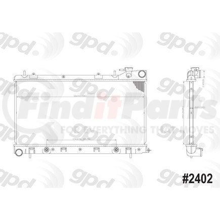 Global Parts Distributors 2402C gpd Radiator 2402C