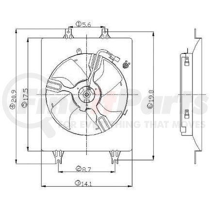 Global Parts Distributors 2811382 Engine Cooling Fan Assembly