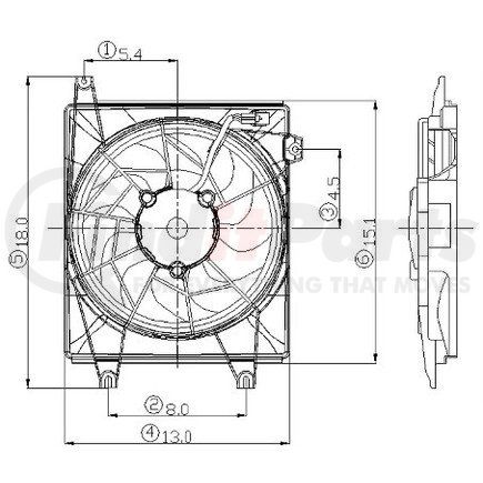 GLOBAL PARTS DISTRIBUTORS 2811386 Engine Cooling Fan Assembly