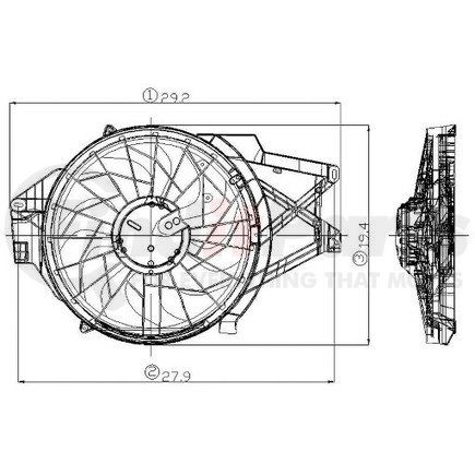 Global Parts Distributors 2811504 gpd Electric Cooling Fan 2811504