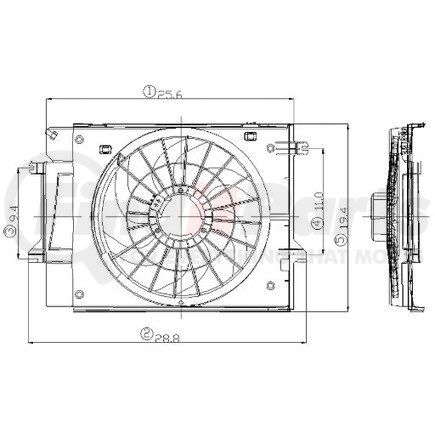 GLOBAL PARTS DISTRIBUTORS 2811510 Engine Cooling Fan Assembly