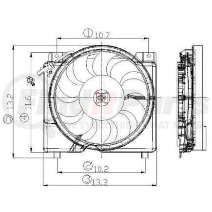 Global Parts Distributors 2811513 gpd Electric Cooling Fan 2811513