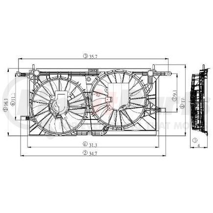 Global Parts Distributors 2811535 gpd Electric Cooling Fan 2811535