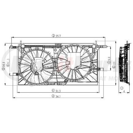 Global Parts Distributors 2811536 gpd Electric Cooling Fan 2811536