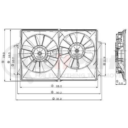 Global Parts Distributors 2811542 gpd Electric Cooling Fan 2811542