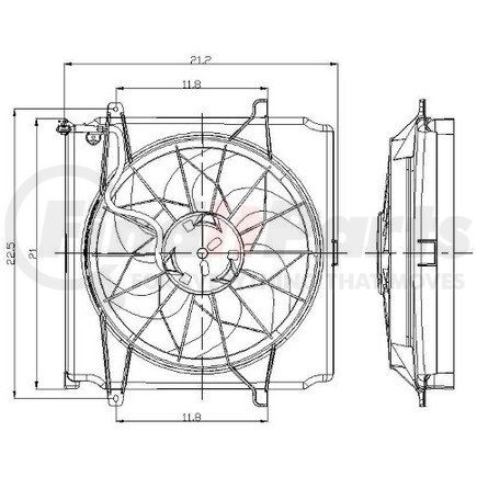 Global Parts Distributors 2811571 gpd Electric Cooling Fan 2811571