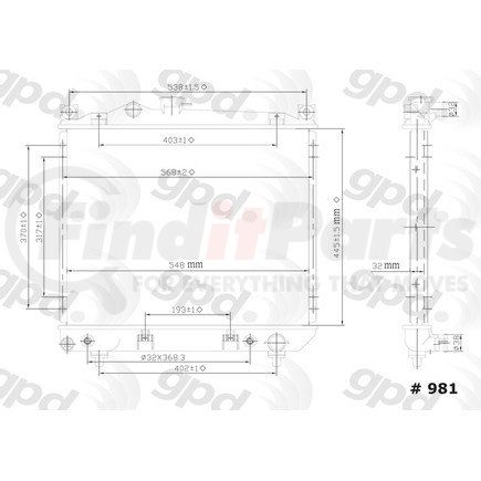 Global Parts Distributors 981C gpd Radiator 981C