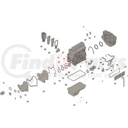 Cummins 3802375 Engine Cylinder Head Gasket - Bottom