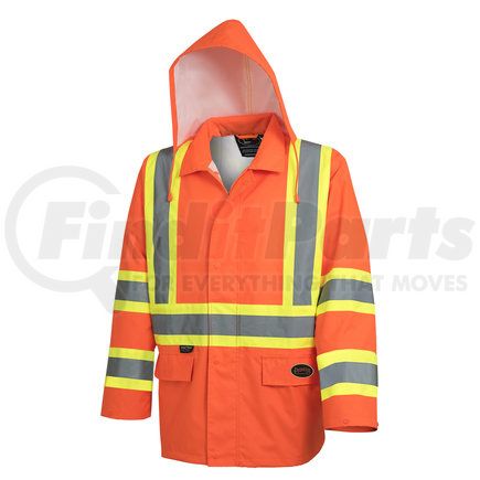 Pioneer Safety V1081350U-M 5626U HI-VIS Safety Rainwear Jacket, Orange -Size Medium