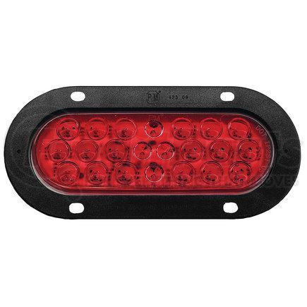 Peterson Lighting 823R-22 820-22/823-22 Series Piranha&reg; LED 6" Oval Stop/Turn/Tail and Amber Park/Turn Light - Red Flange Mount