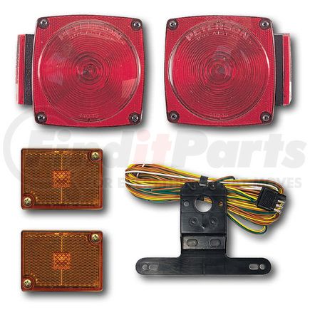 Peterson Lighting V540 4.75" x 4.5" Under 80" Trailer Light Complete Kit, White and Amber, Viz Pack