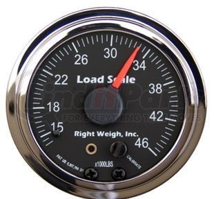 Right Weigh 510-46-C Trailer Load Pressure Gauge - In-Dash Analog Load Scale, Chrome