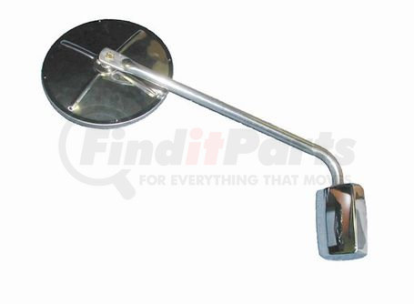 Cham-Cal 69171 Open Road Heavy Duty Hood Mounted Assembly with 8.5" convex, Fixed Straight Arm only, Stainless Steel