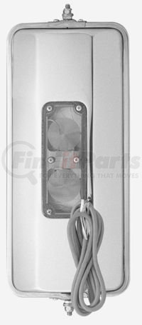 Cham-Cal 20331 Open Road 7"x 16" OEM Heated & Lighted West Coast Mirror, Stainless Steel