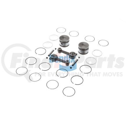 Bendix 108842N Standard Bore Piston & Rod Kit - 2 Pistons, Piston Pin, 2 Connecting Rods, Ring Set