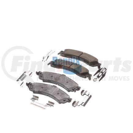 Bendix E11008340 Formula Blue™ Hydraulic Brake Pads - Ceramic, With Shims, Rear, 7707-D834, 7707-D975 FMSI