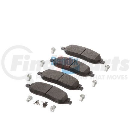 Bendix E11110680 Formula Blue™ Hydraulic Brake Pads - Heavy Duty Extended Wear, With Shims, Rear, 7973-D1068 FMSI