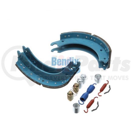 Bendix KT4703QBA230 Drum Brake Shoe Kit - Relined, 15 in. x 5 in., With Hardware, For Rockwell / Meritor Brakes