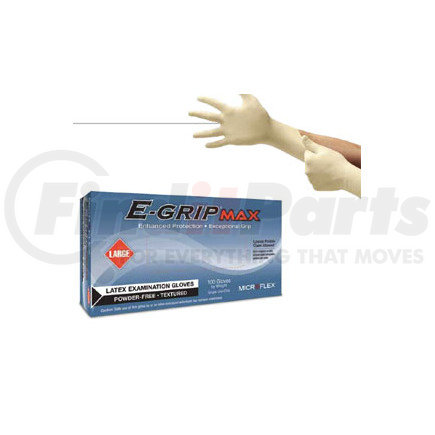 Microflex L923 E-Grip® Max Powder-Free Latex Examination Gloves, Natural, Large