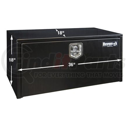 Buyers Products 1702305 Truck Tool Box - Black, Steel, Underbody, 18 x 18 x 36 in.