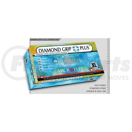 Microflex DGP350XL Diamond Grip Plus™ Powder-Free Latex Examination Gloves, Natural, XL