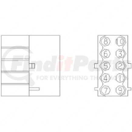 Freightliner 06-42557-002 Plug - 10 Cavity, Junior Power Timer Series, Etn25 13936, Black