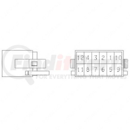 Freightliner 06-42557-003 Plug - 12 Cavity, Mp480, Cellc2 01, Black