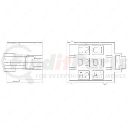 Freightliner 23-13141-610 Plug - 6 Cavity, Mp280T, Pac12110541, Black