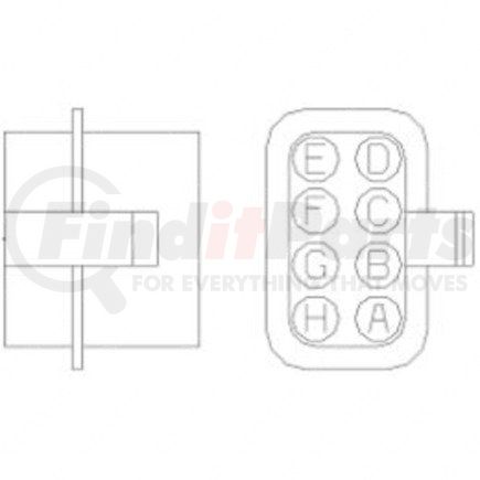 Freightliner 23-13142-806 Plug - 8 Cavity, Metri Pack280S, Bus 32006B22, Gray