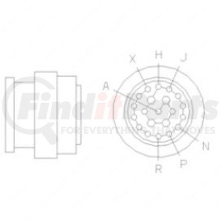 Freightliner 23-13148-067 Plug - 21 Cavity, Heavy Duty Plastic Bulkhead, Black, Backshell