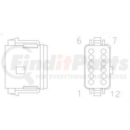 Freightliner 23-13148-047 Plug - 12 Cavity, Dt, Duf, Gray, A Key, Sl