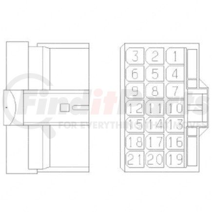 Freightliner 23-13149-010 Plug - 21 Cavity, Mcp2.8, Ai, Brown, A-Key