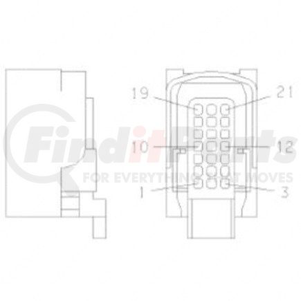 Freightliner 23-13149-021 Plug - 21 Cavity, Multiple Contact Point2.8S, Blue Light