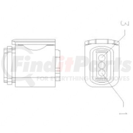 Freightliner 23-13149-303 Plug - 3 Cavity, Hdscs, Ai 1-1418448-1