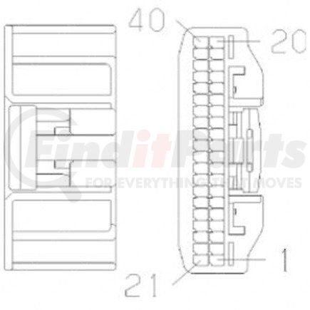 Freightliner 23-13150-012 Plug - 40 Cavity, Multi Lock025, Ai 1318389-1